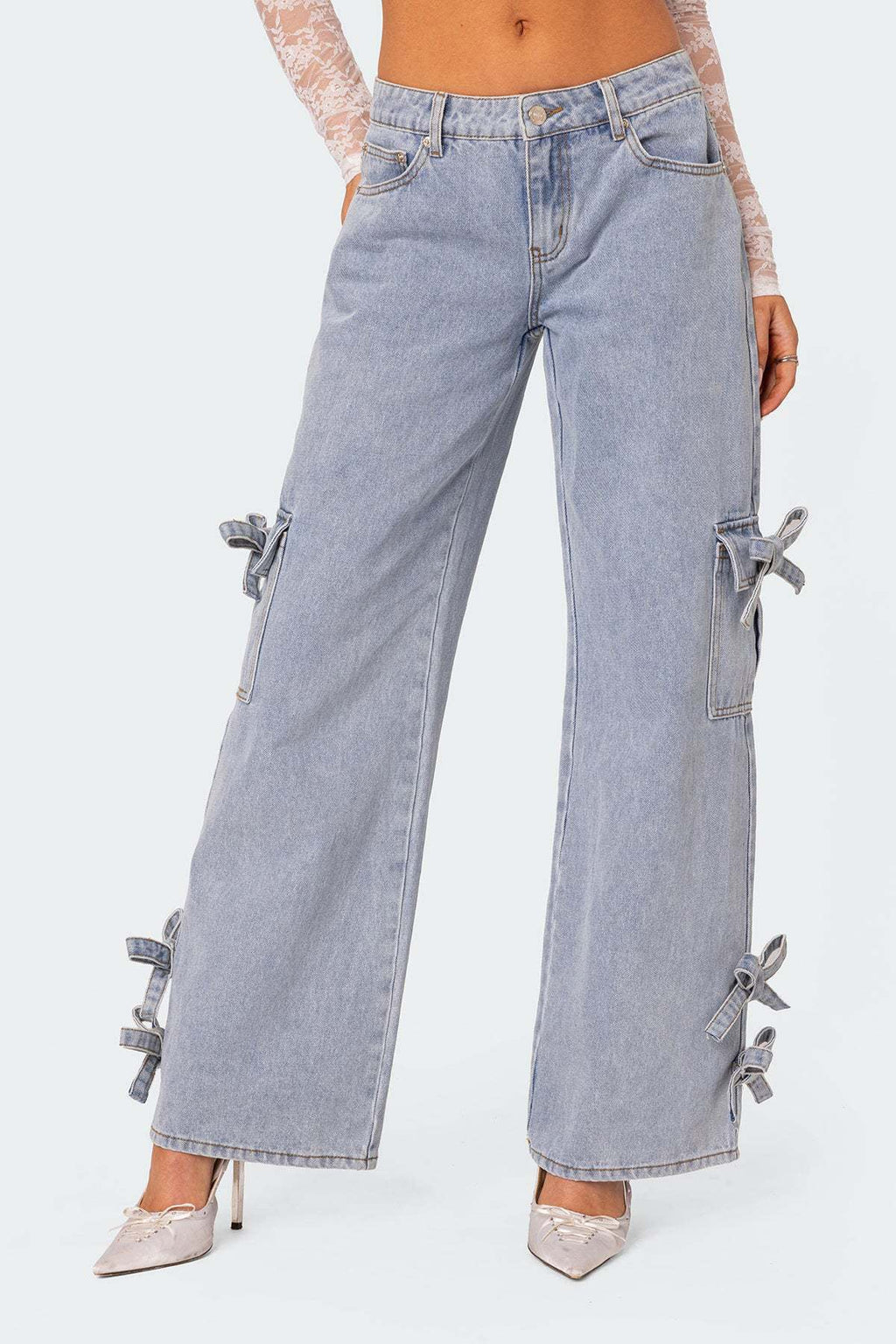 Low Rise Wide Leg Cargo Jeans Lavish Daily