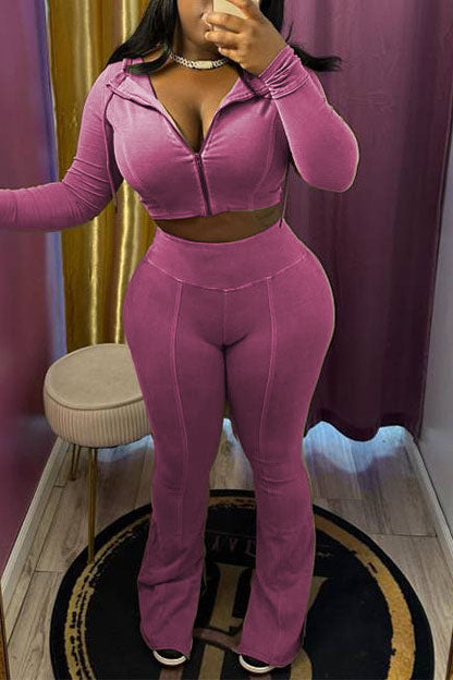 Washed Hoodie Flare Pants Set Lavish Daily